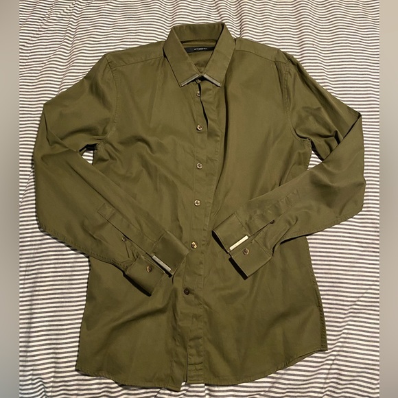 Givenchy Men’s Olive Green Dress Shirt with Metal Details - Picture 2 of 7